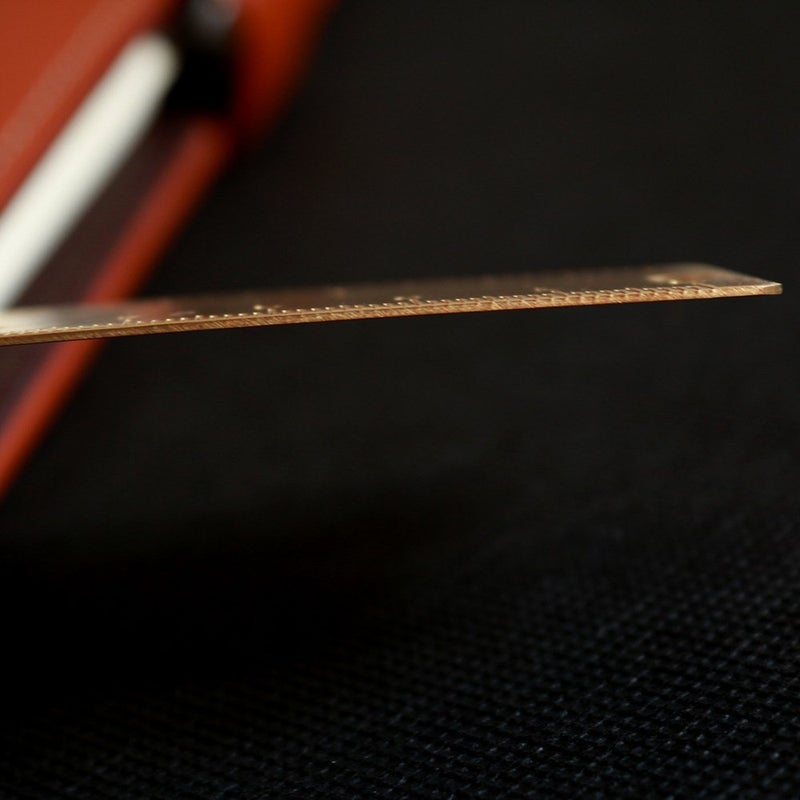 Ergonflow Gold Brass Ruler - Vintage Metal Copper Bookmark Dual Scale Engraved 4.75" (12Cm) Set of 2 - Image 3
